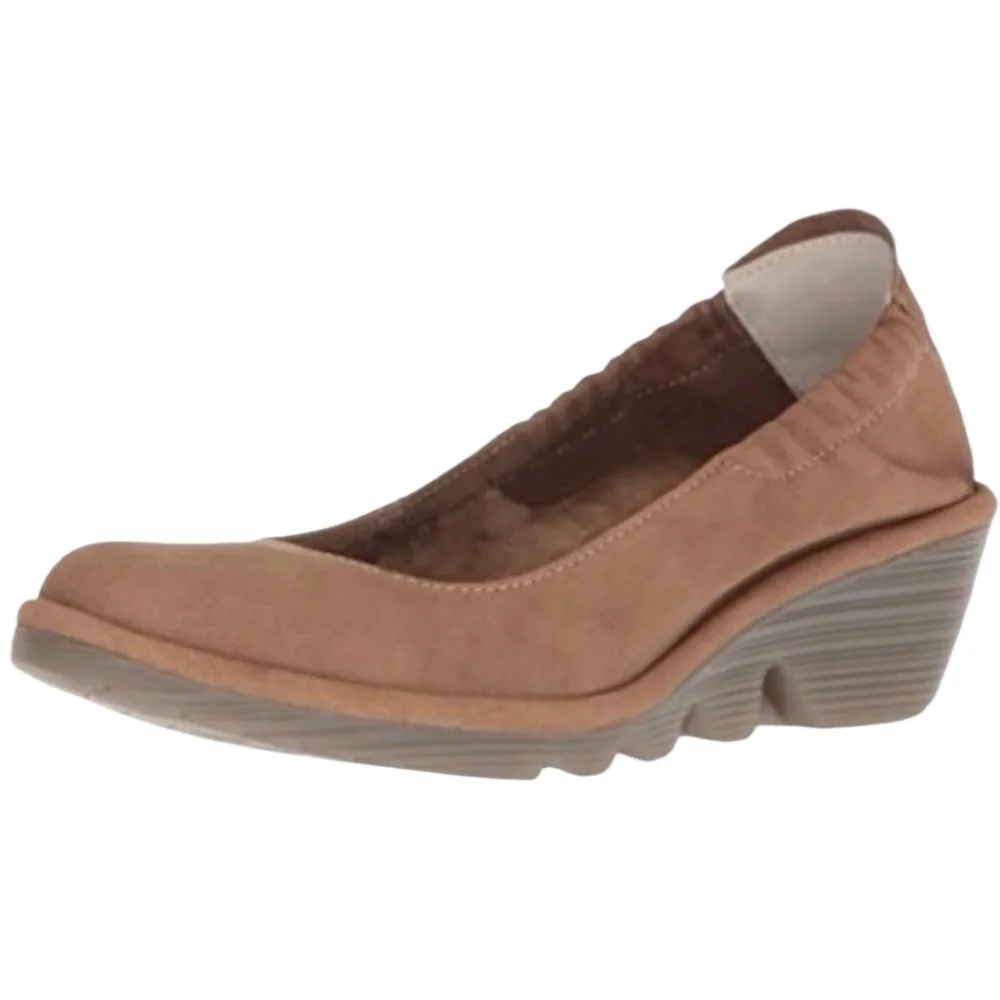 Fly London Yala Wedge Brown Suede Slip-On Size 38 US Women’s 7.5–8